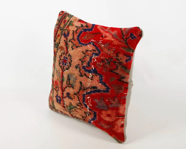14x14" Vintage Indian Cushion Cover Throw Indian Jute Handmade Kilim Pillow