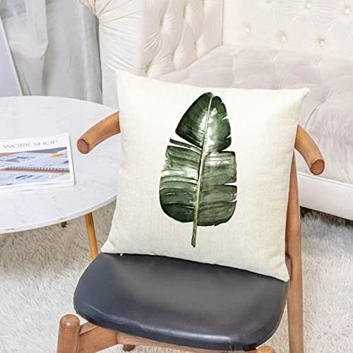 Set of 4 Green Plants Decorative Throw Pillow 22" x 22" (Pack of 4) Plant 01