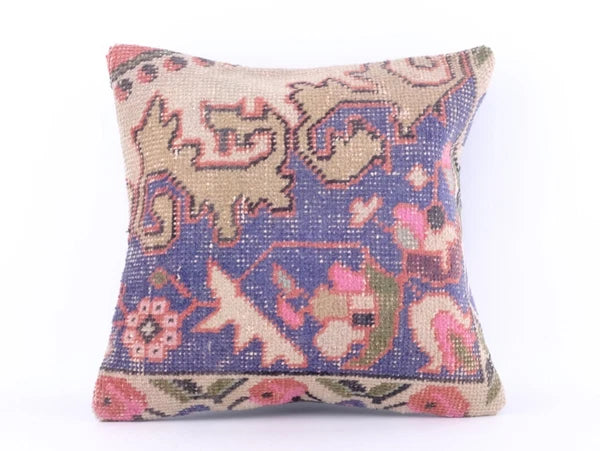 Wool Jute Cushion Cover Throw Indian Vintage Handmade Kilim Pillows case 16 Inch
