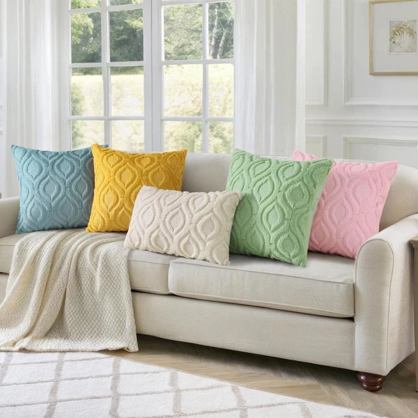 decorUhome Throw Pillow Covers 12x20 Inch Set of 2, Soft Plush Faux Wool Sage...