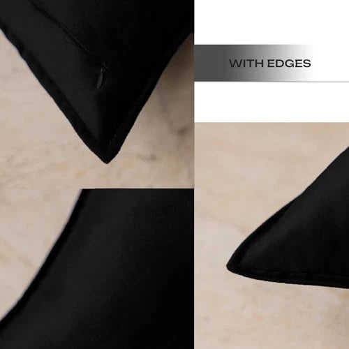 Velvet Throw Pillow Covers 18×18 Inches Pack of 2 18" x 18" (Pack of 2) Black