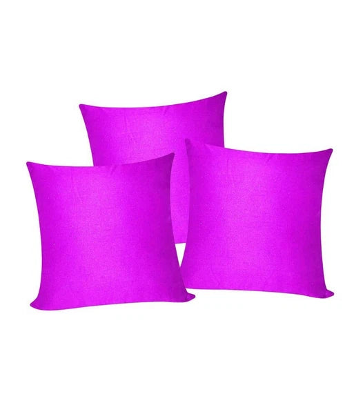 3 x Plain Satin 14x14 Light Purple Cushion Cover / Pillow Cases /Sofa Décor