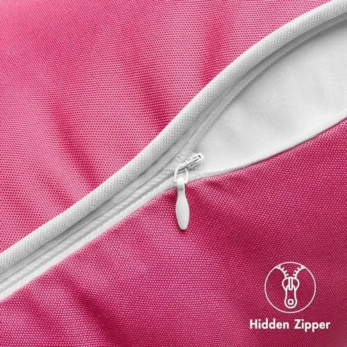 Pack of 2 Outdoor Waterproof Pillow Covers 20" x 20" (Pack of 2) Hot Pink
