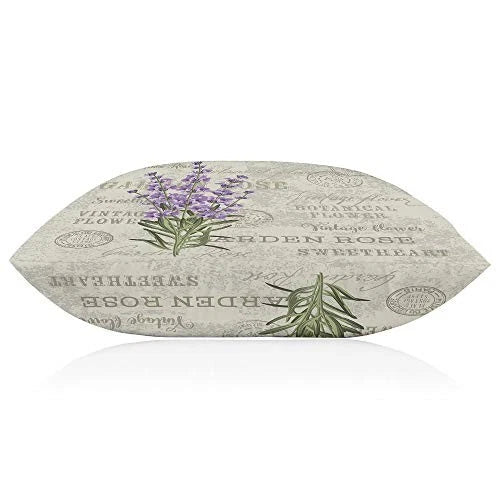 Throw Pillow Cover Vintage Flowers Lavender 30" x 20" (Pack of 1) Multi-a79