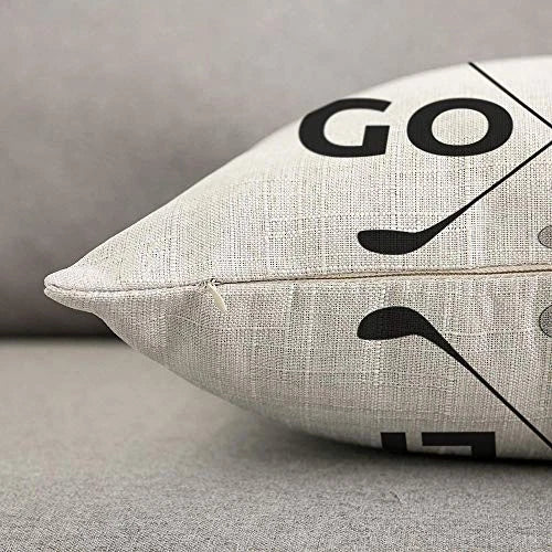 Golf Symbol Throw Pillow Cover Linen Fabric for Couch Bed Sofa Car Waist