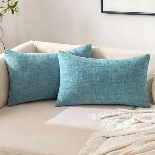 12x20 Inch Throw Pillow Covers Pack of 2 20" x 12" (Pack of 2) Smoke Blue