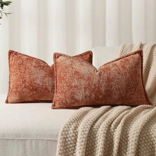 Pack of 2 Fall Decorative Throw Pillow 20" x 12" (Pack of 2) Burnt Orange