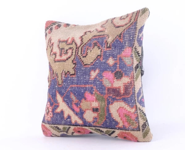 Wool Jute Cushion Cover Throw Indian Vintage Handmade Kilim Pillows case 16 Inch