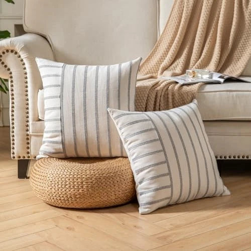 Boho Throw Pillow Covers 20x20 Set of 2 Soft 20" x 20" (Pack of 2) Grey