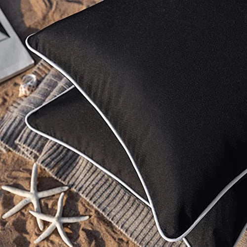 Pack of 2 Outdoor Waterproof Solid Throw 20" x 12" (Pack of 2) Black
