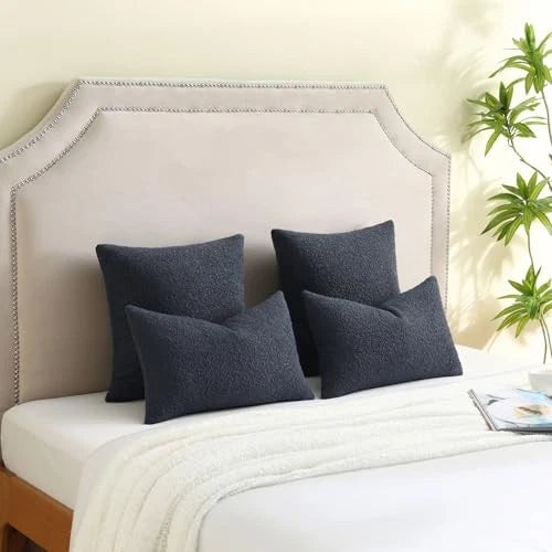 Pack of 2 Decorative Throw Pillow Covers 12x20 20" x 12" (Pack of 2) Navy Blue