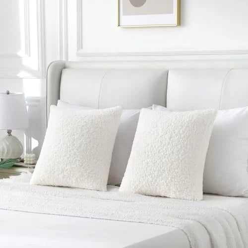 Throw Pillow Covers 22x22 Inch Set of 22" x 22" (Pack of 2) Cream White